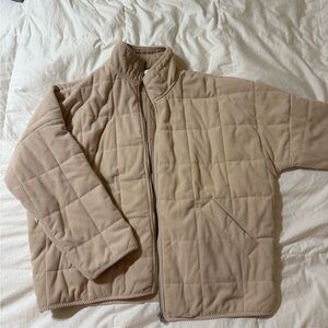 Altar'd State Tan Quilted Bomber Jacket